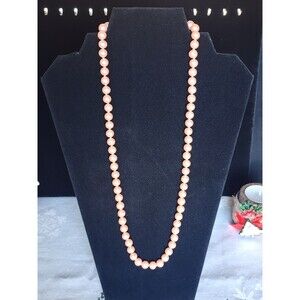 Vintage Single Strand Champagne Faux Pearl Necklace 12" Japan Wedding Costume